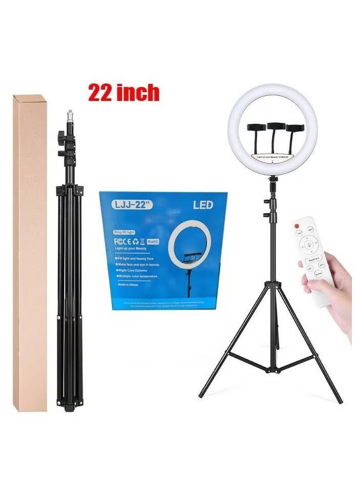 LJJ-22 Ring Light 22 Inch Dimmable ring light With Tripod Stand And Remote For Vlogging And Taking Photos - Image 2